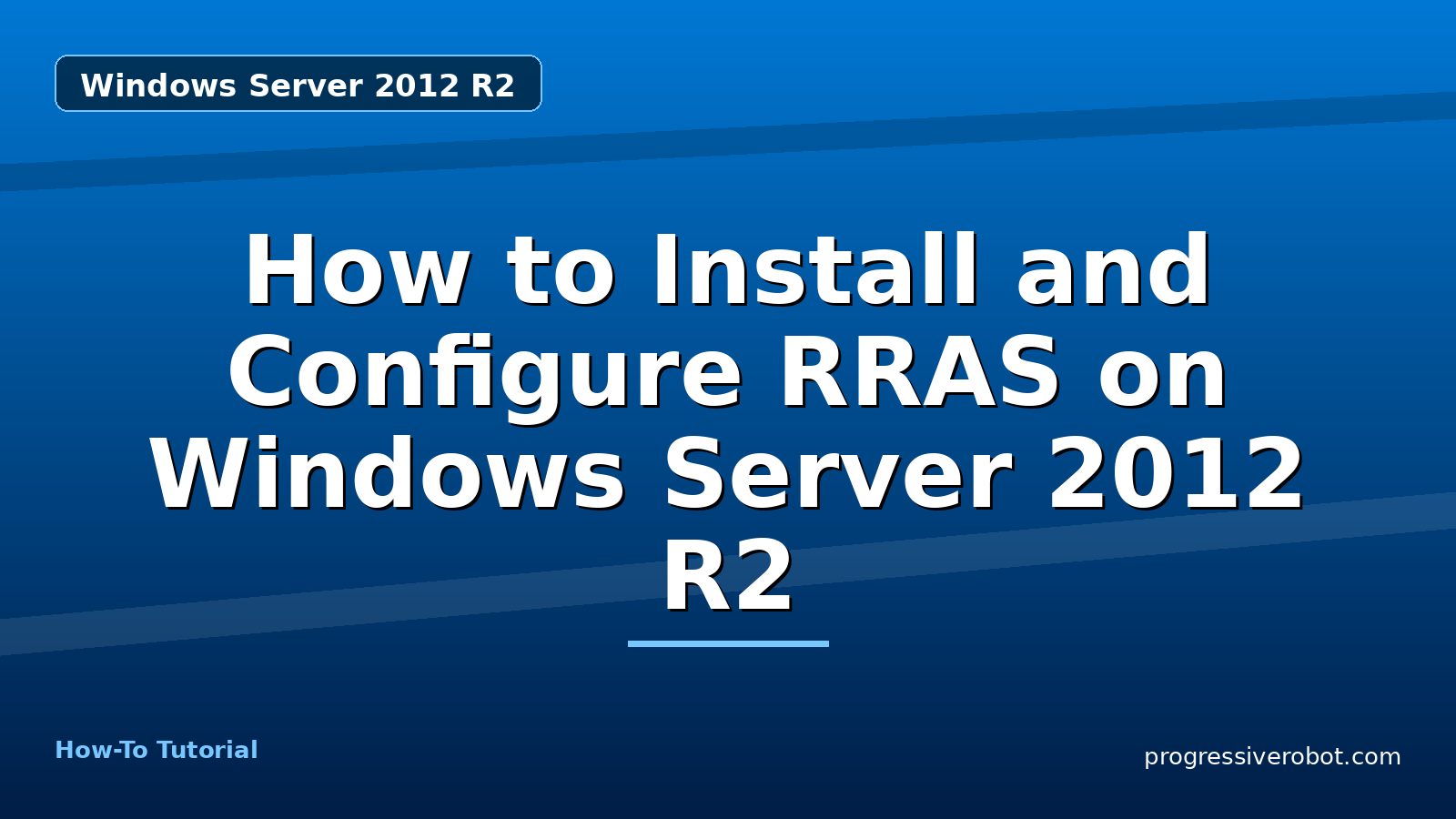 How to Install and Configure RRAS on Windows Server 2012 R2 — step-by-step Windows Server 2012 R2 tutorial on Progressive Robot