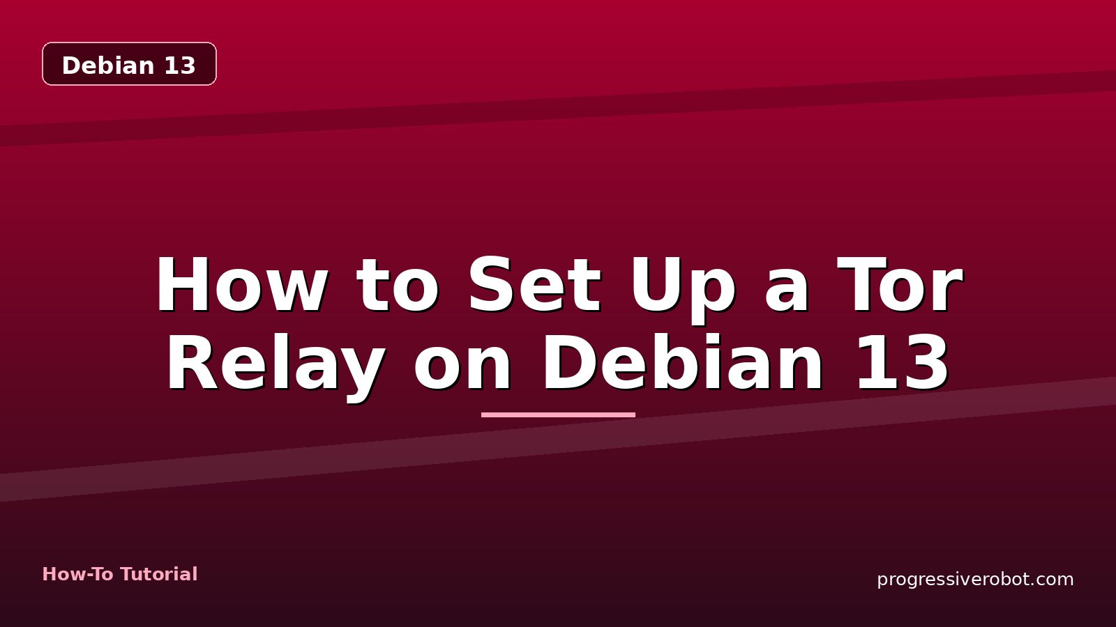 How to Set Up a Tor Relay on Debian 13 — step-by-step Debian 13 tutorial on Progressive Robot