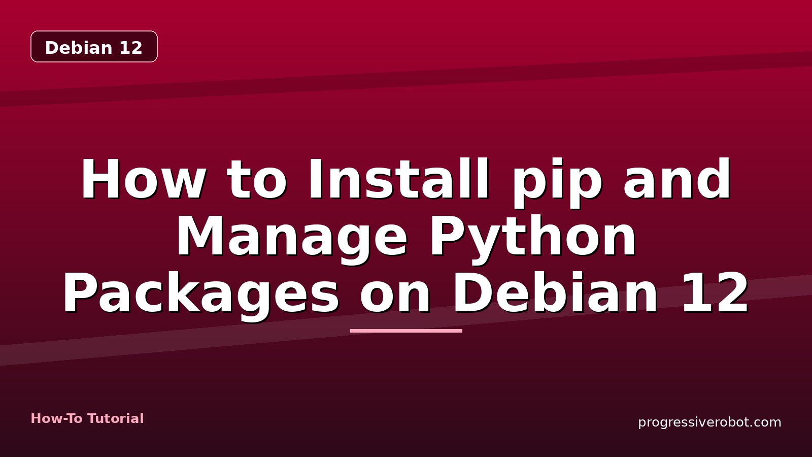 How to Install pip and Manage Python Packages on Debian 12 — step-by-step Debian 12 tutorial on Progressive Robot