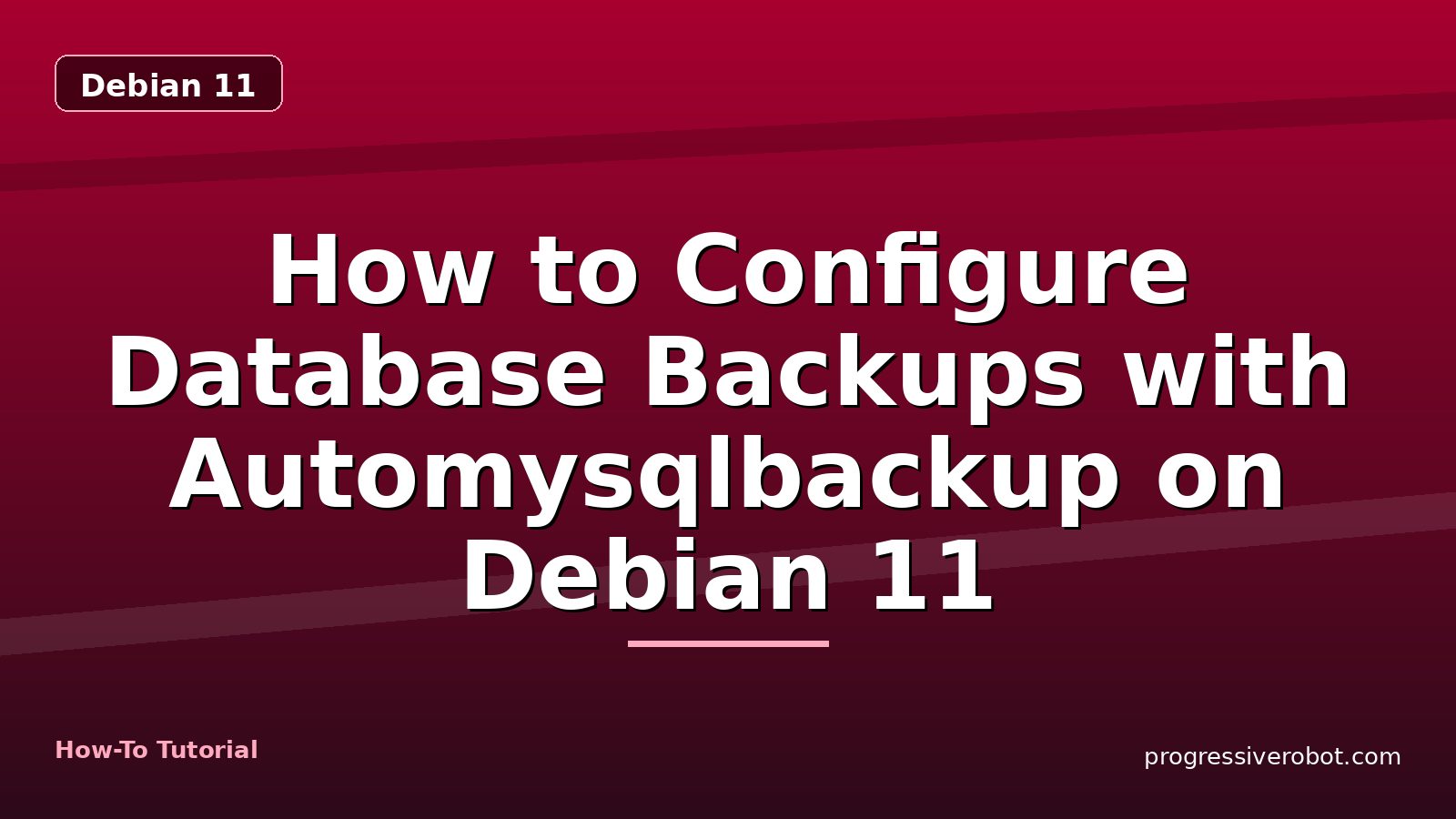 How to Configure Database Backups with Automysqlbackup on Debian 11 — step-by-step Debian 11 tutorial on Progressive Robot