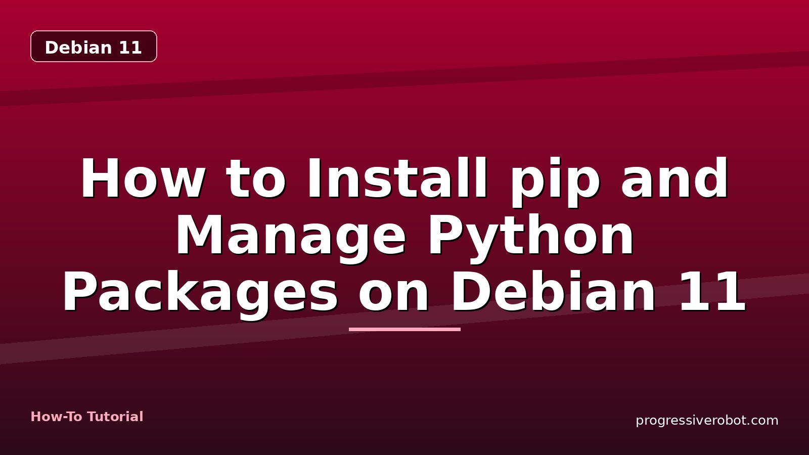 How to Install pip and Manage Python Packages on Debian 11 — step-by-step Debian 11 tutorial on Progressive Robot