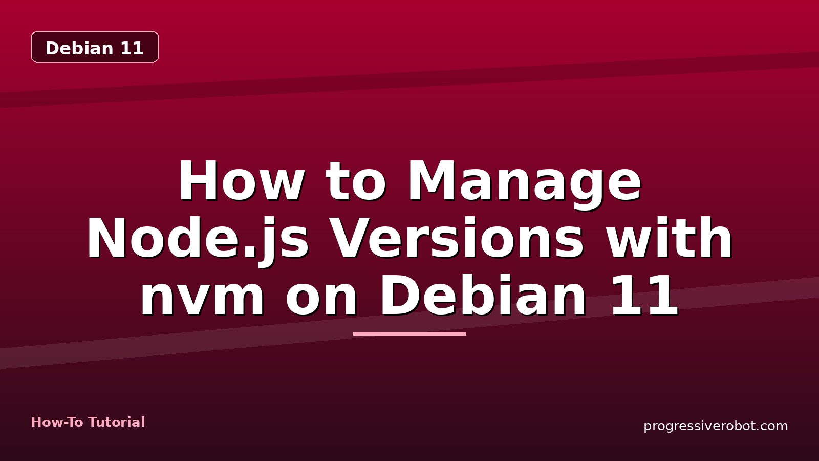 How to Manage Node.js Versions with nvm on Debian 11 — step-by-step Debian 11 tutorial on Progressive Robot