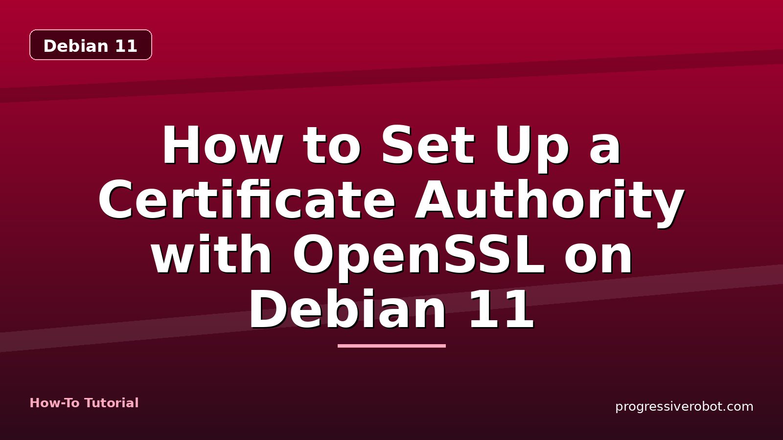 How to Set Up a Certificate Authority with OpenSSL on Debian 11 — step-by-step Debian 11 tutorial on Progressive Robot
