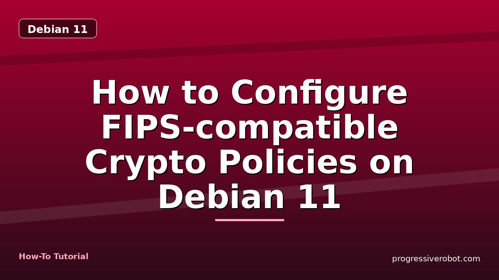 How to Configure FIPS-compatible Crypto Policies on Debian 11 — step-by-step Debian 11 tutorial on Progressive Robot