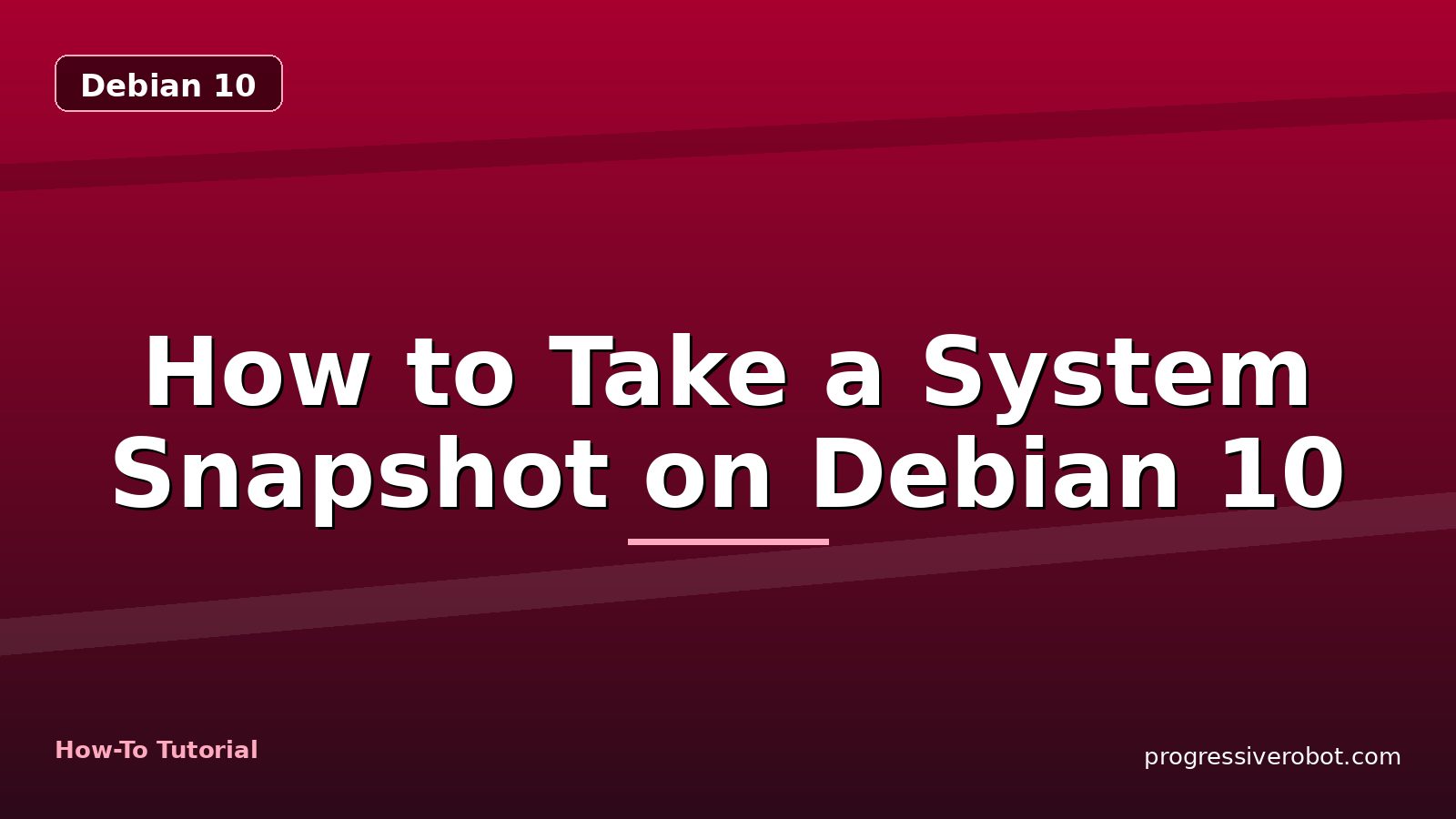 How to Take a System Snapshot on Debian 10 — step-by-step Debian 10 tutorial on Progressive Robot