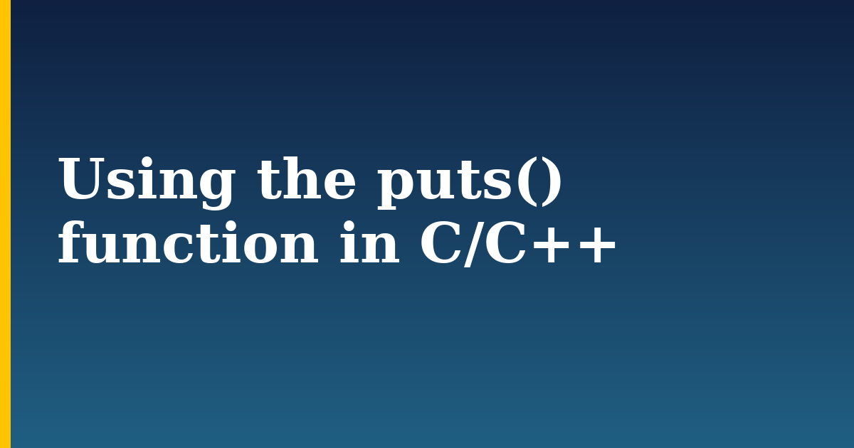 Using the puts() function in C/C++