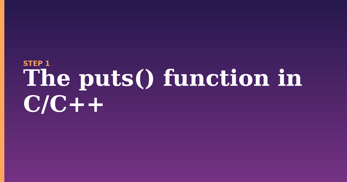 puts illustration for: The puts() function in C/C++
