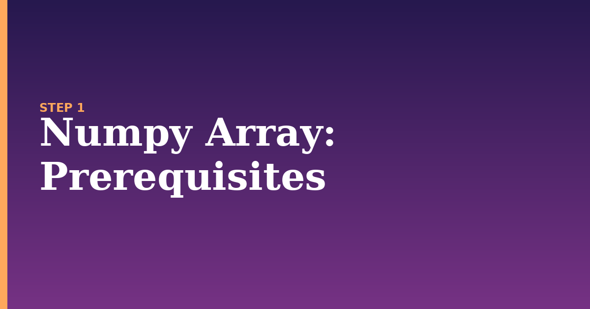 numpy array illustration for: Prerequisites