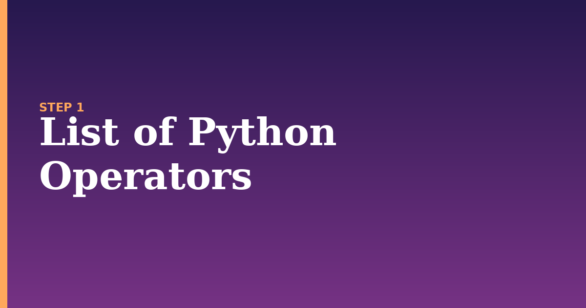 operators illustration for: List of Python Operators