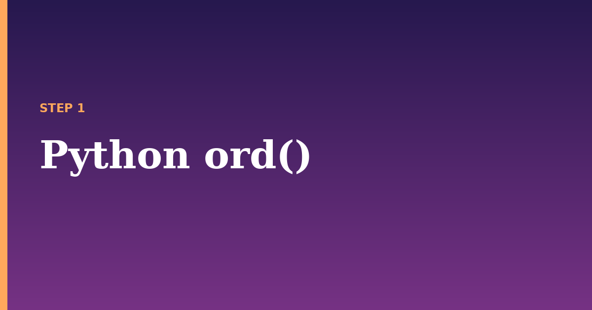 python ord illustration for: Python ord()
