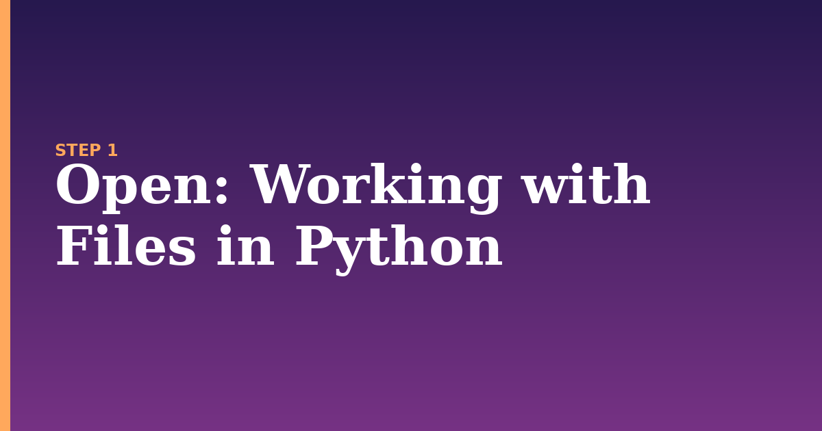open illustration for: Working with Files in Python