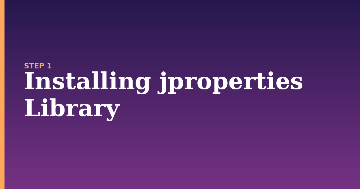 properties illustration for: Installing jproperties Library