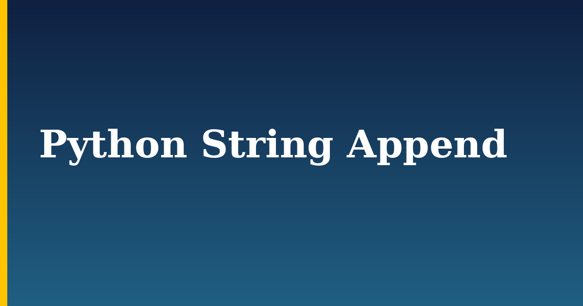Python String Append