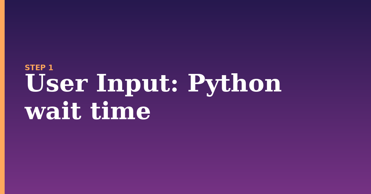 user input illustration for: Python wait time