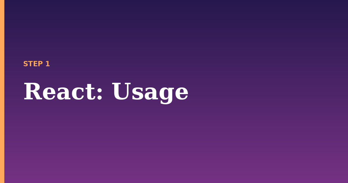react illustration for: Usage