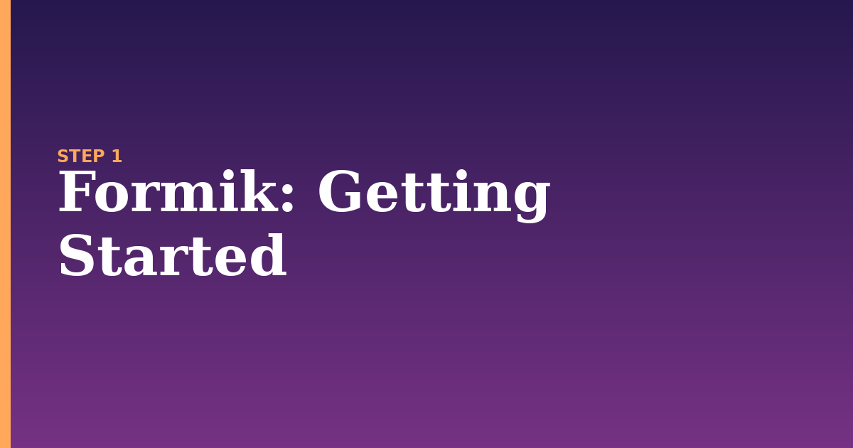 formik illustration for: Getting Started