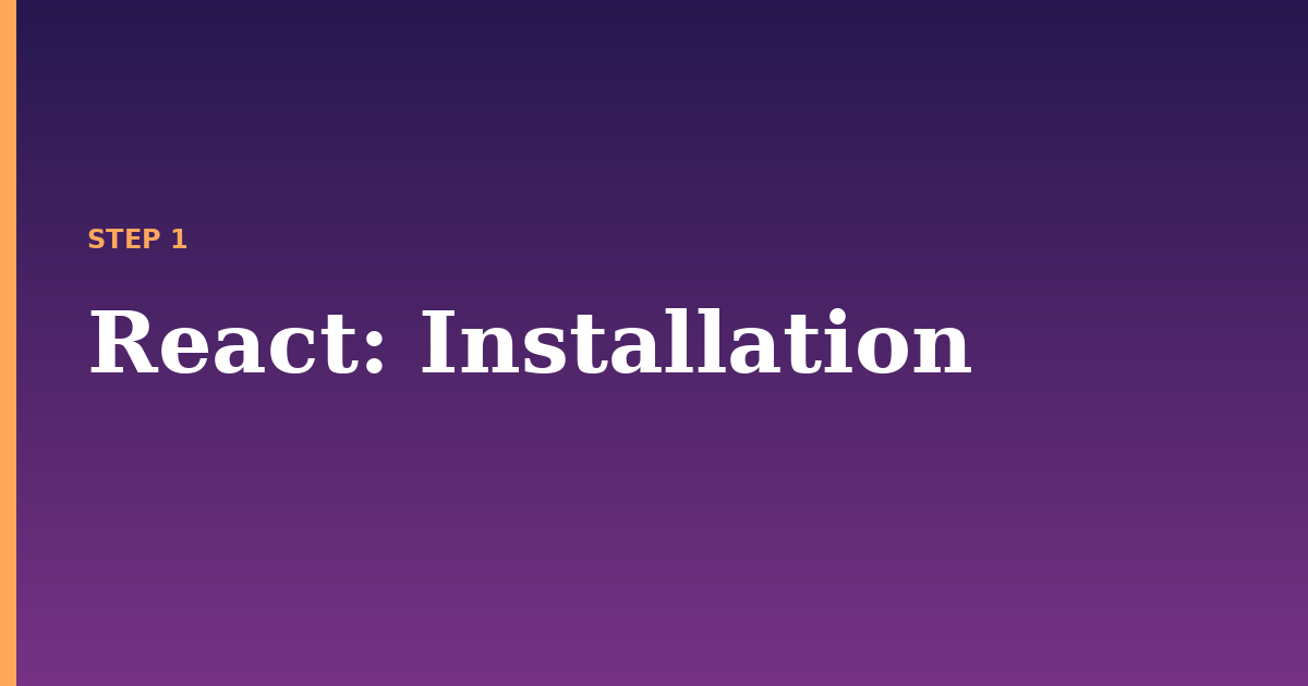 react illustration for: Installation