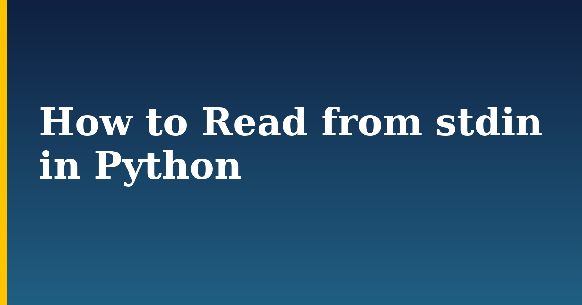 How to Read from stdin in Python — step-by-step Python tutorial on Progressive Robot
