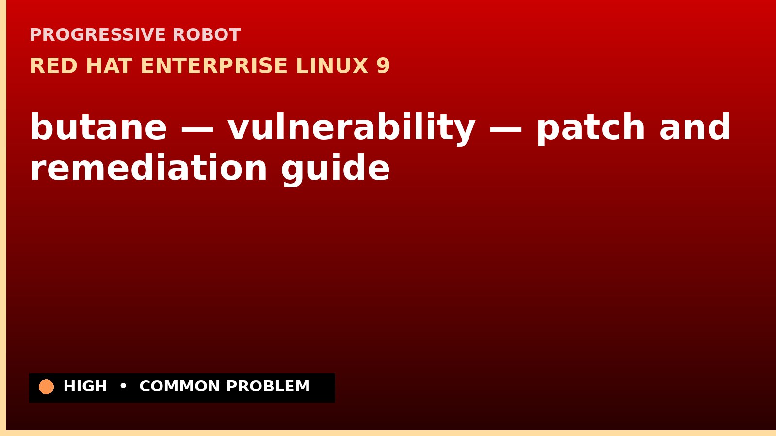 Red Hat Enterprise Linux 9 — butane — vulnerability — patch and remediation guide — diagnosis and fix on Red Hat Enterprise Linux 9