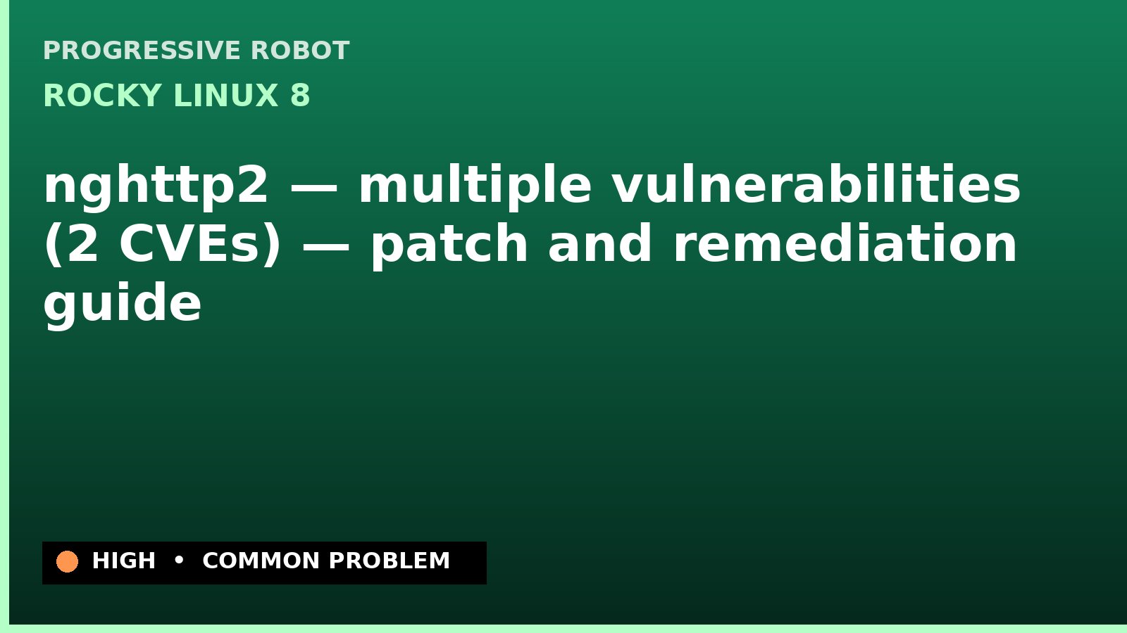 Rocky Linux 8 — nghttp2 — multiple vulnerabilities (2 CVEs) — patch and remediation guide — diagnosis and fix on Rocky Linux 8