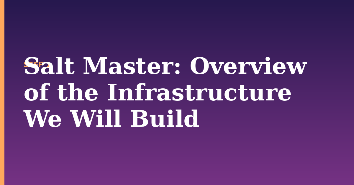 salt master illustration for: Overview of the Infrastructure We Will Build