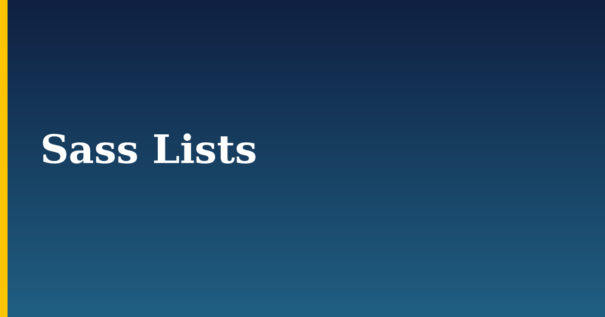 Sass Lists — step-by-step DevOps tutorial on Progressive Robot
