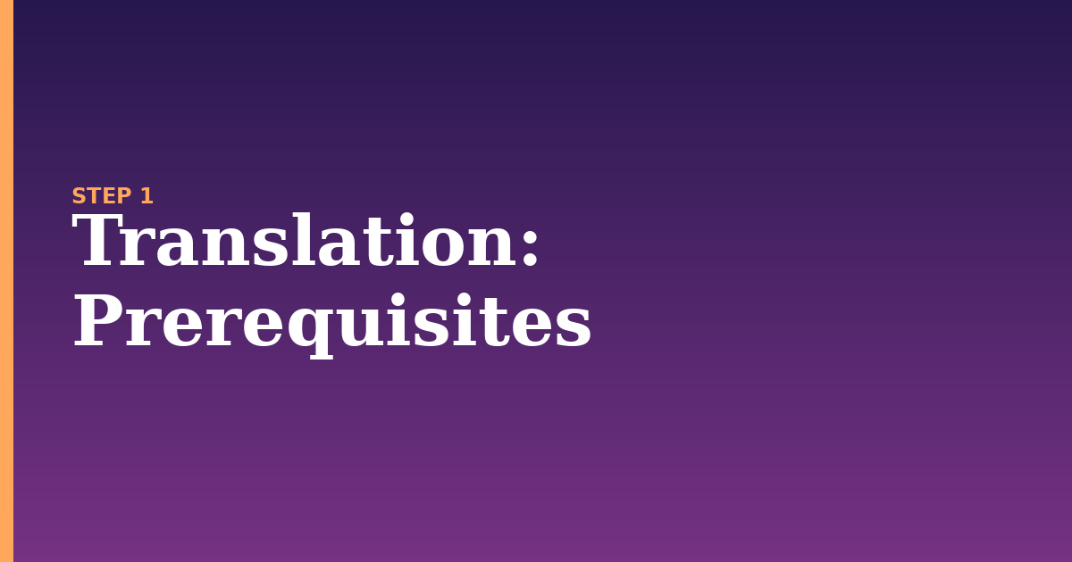translation illustration for: Prerequisites
