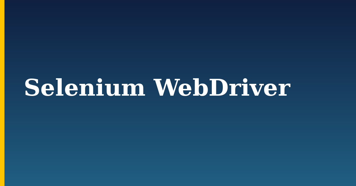 Selenium WebDriver
