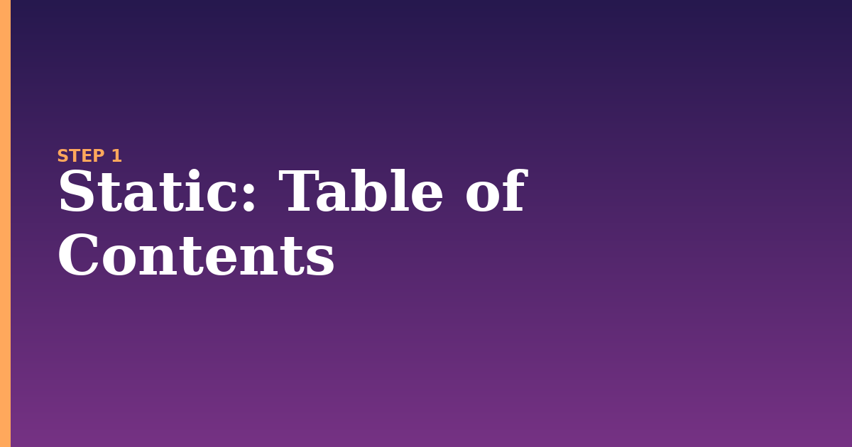 static illustration for: Table of Contents