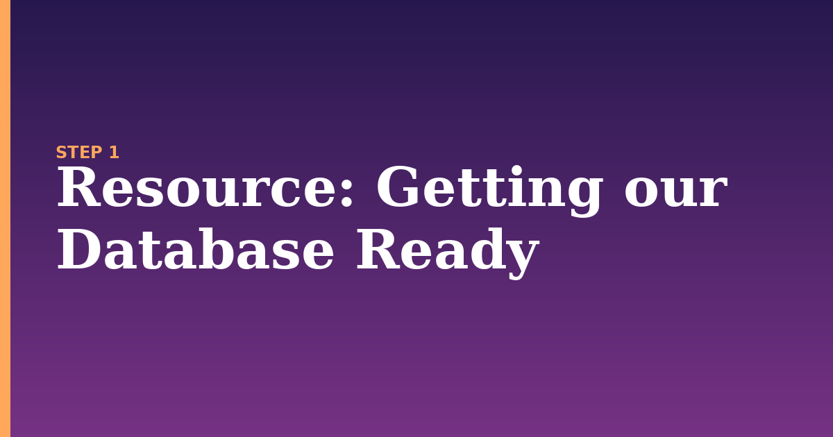 resource illustration for: Getting our Database Ready