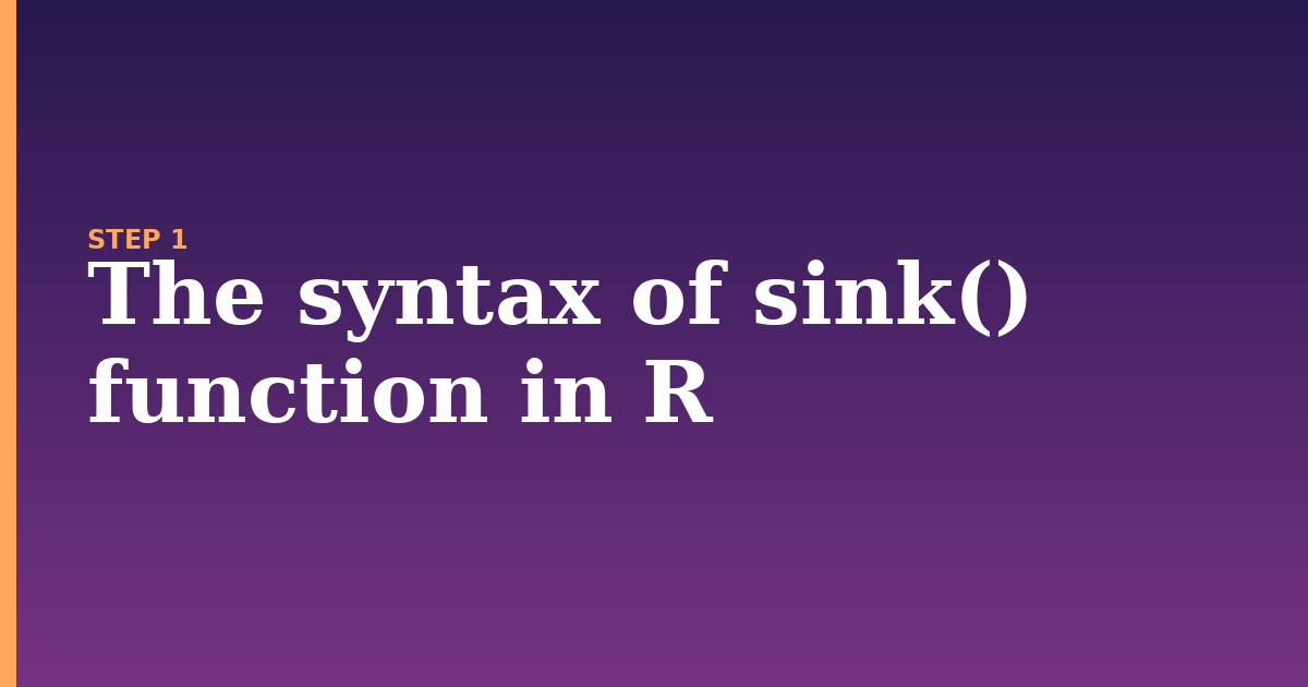 sink illustration for: The syntax of sink() function in R