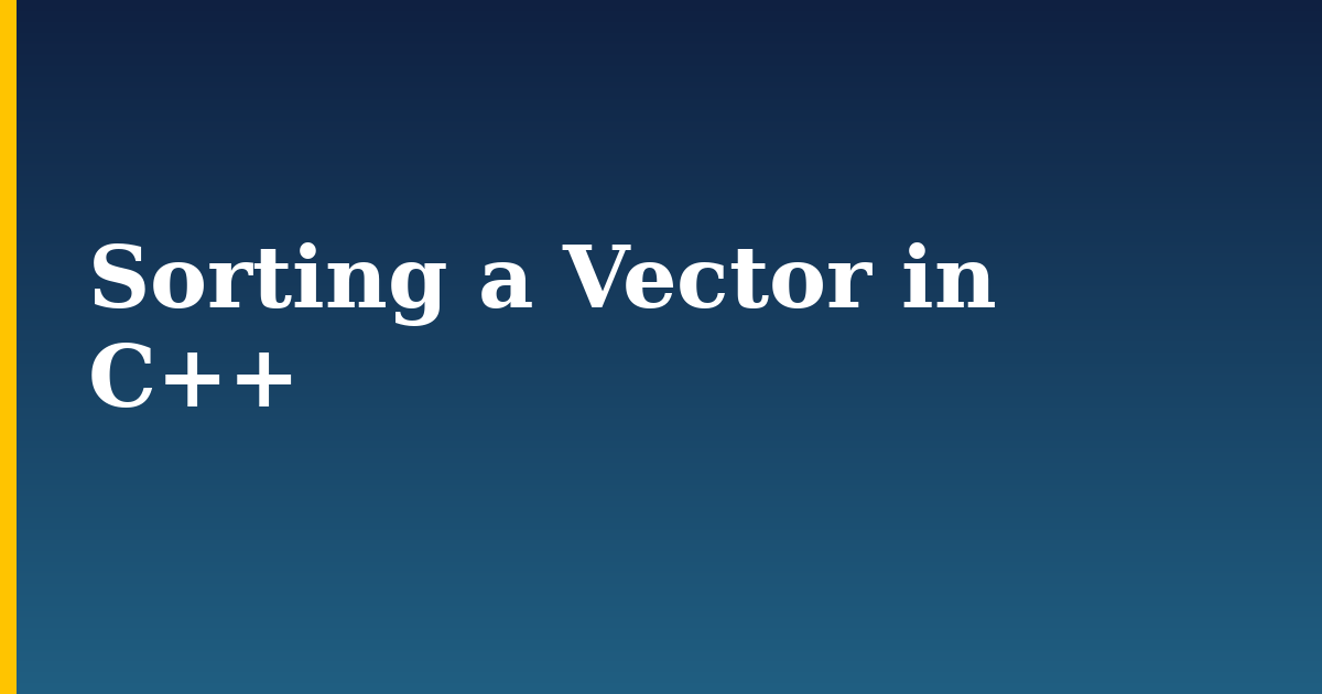 Sorting a Vector in C++
