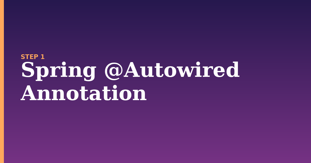 autowired annotation illustration for: Spring @Autowired Annotation