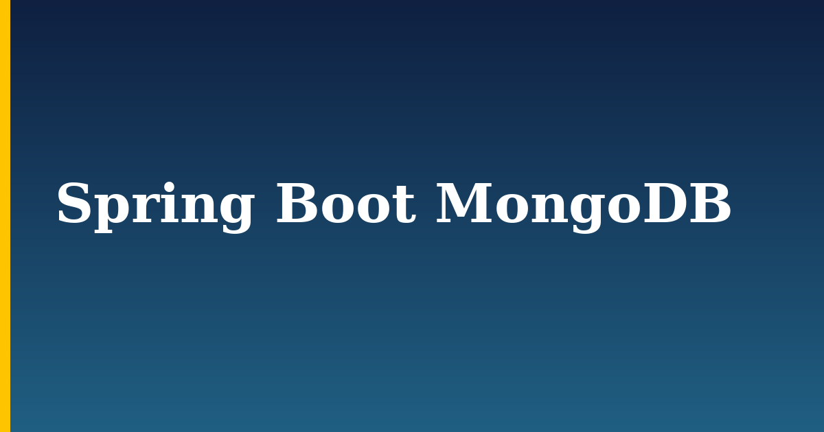 Spring Boot MongoDB