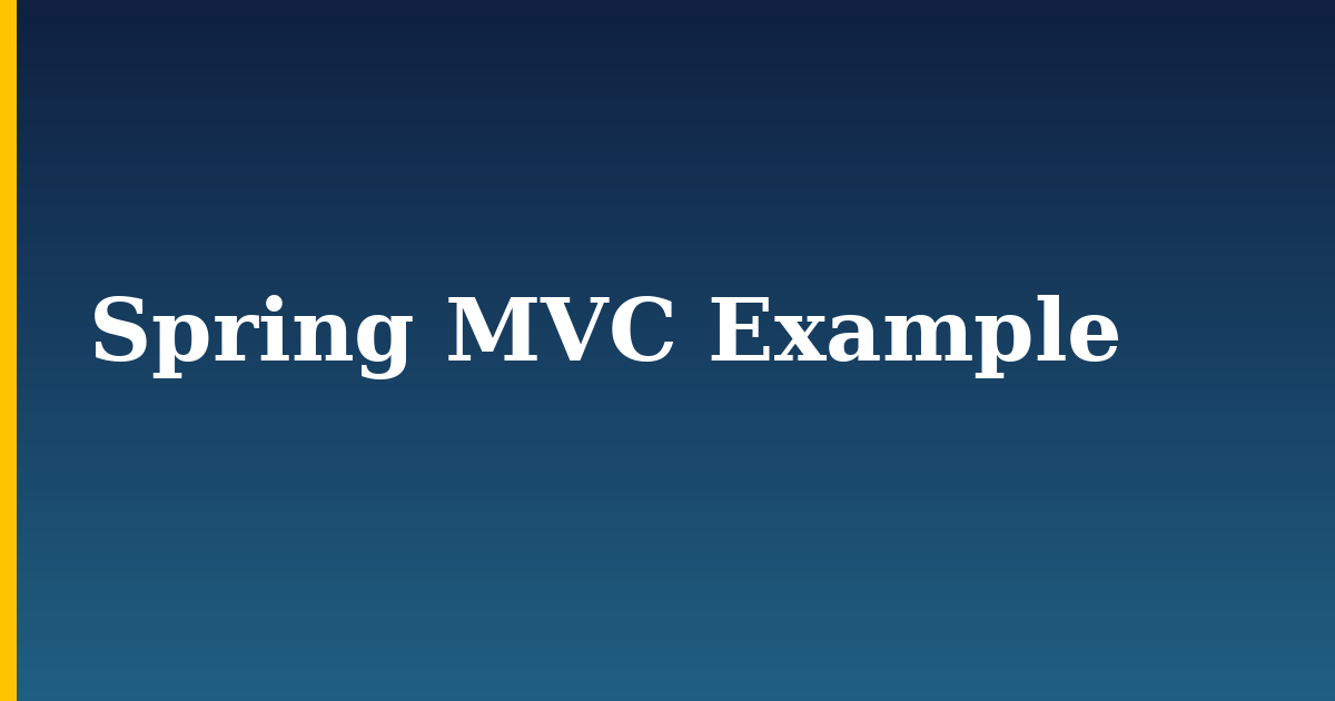 Spring MVC Example