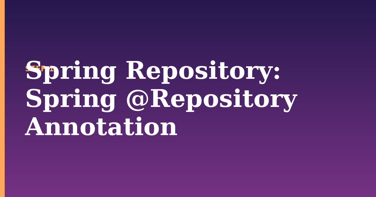 spring repository illustration for: Spring @Repository Annotation