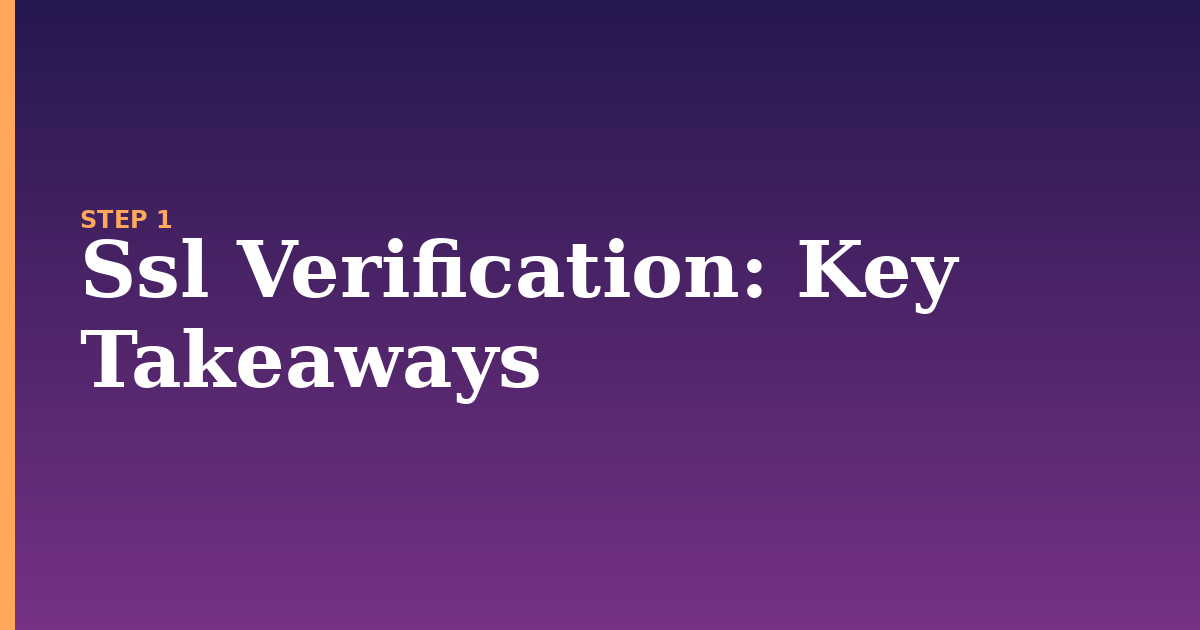 ssl verification illustration for: Key Takeaways
