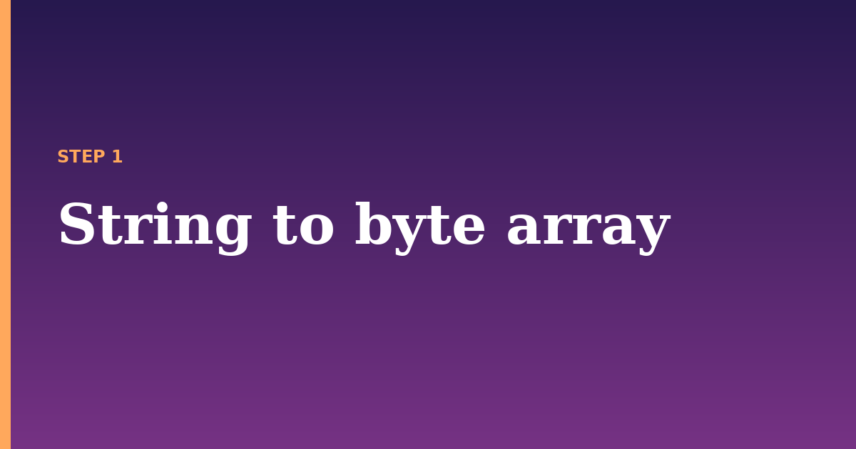 byte array illustration for: String to byte array