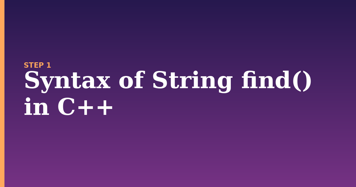 string illustration for: Syntax of String find() in C++