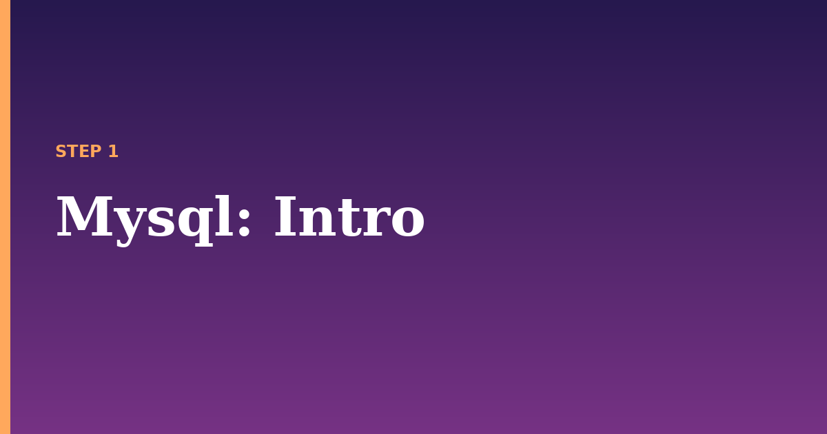 mysql illustration for: Intro