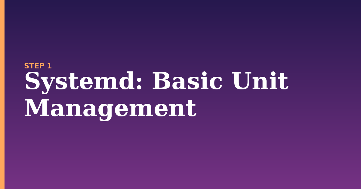 systemd illustration for: Basic Unit Management