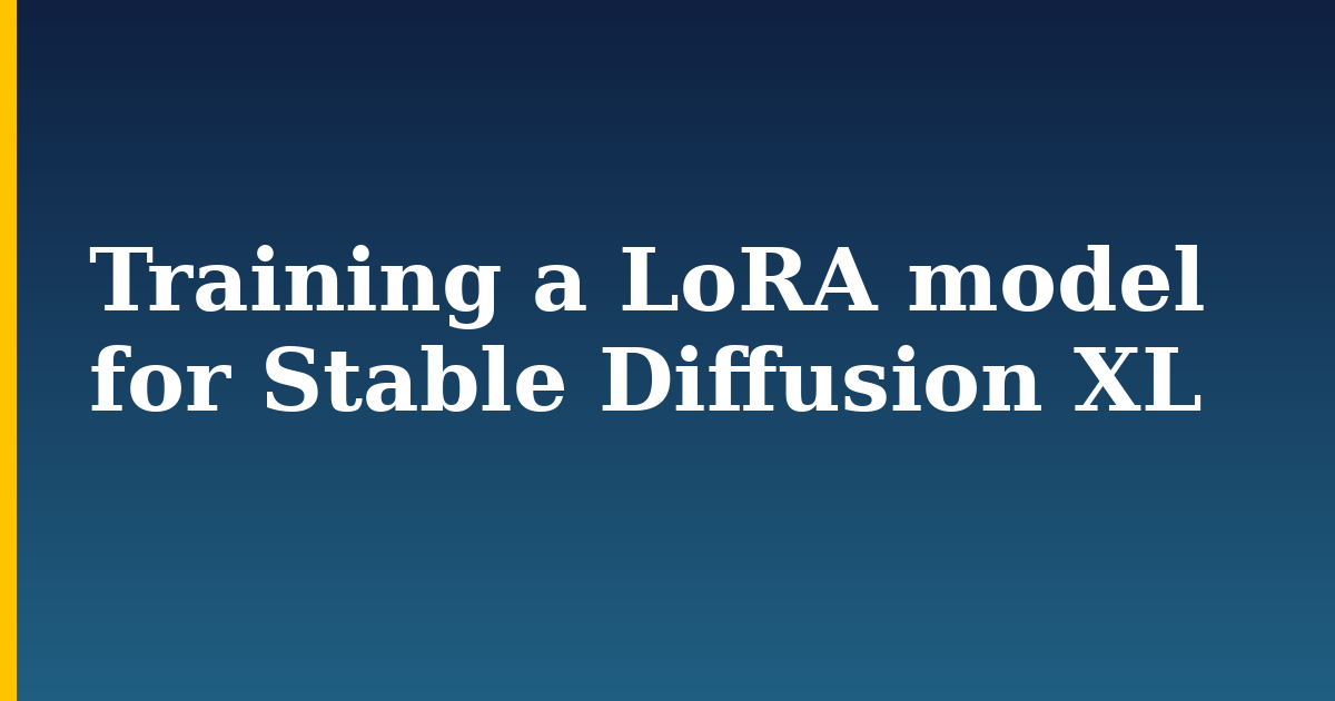 Training a LoRA model for Stable Diffusion XL — step-by-step AI And Machine Learning tutorial on Progressive Robot