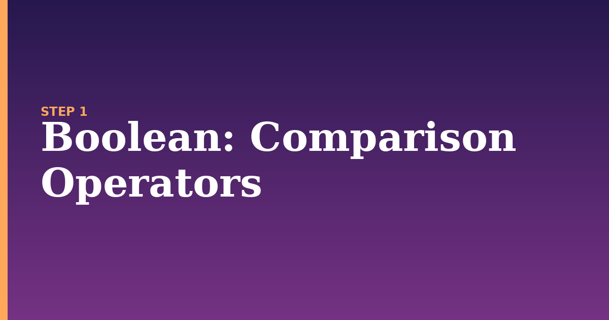 boolean illustration for: Comparison Operators