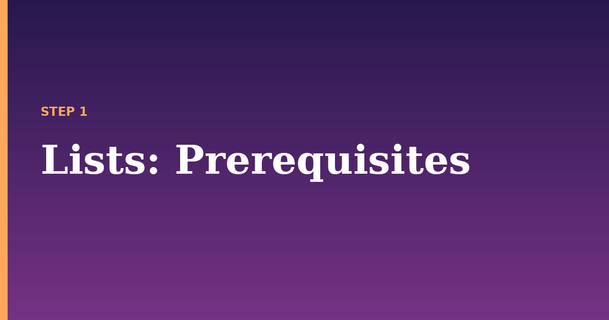 lists illustration for: Prerequisites