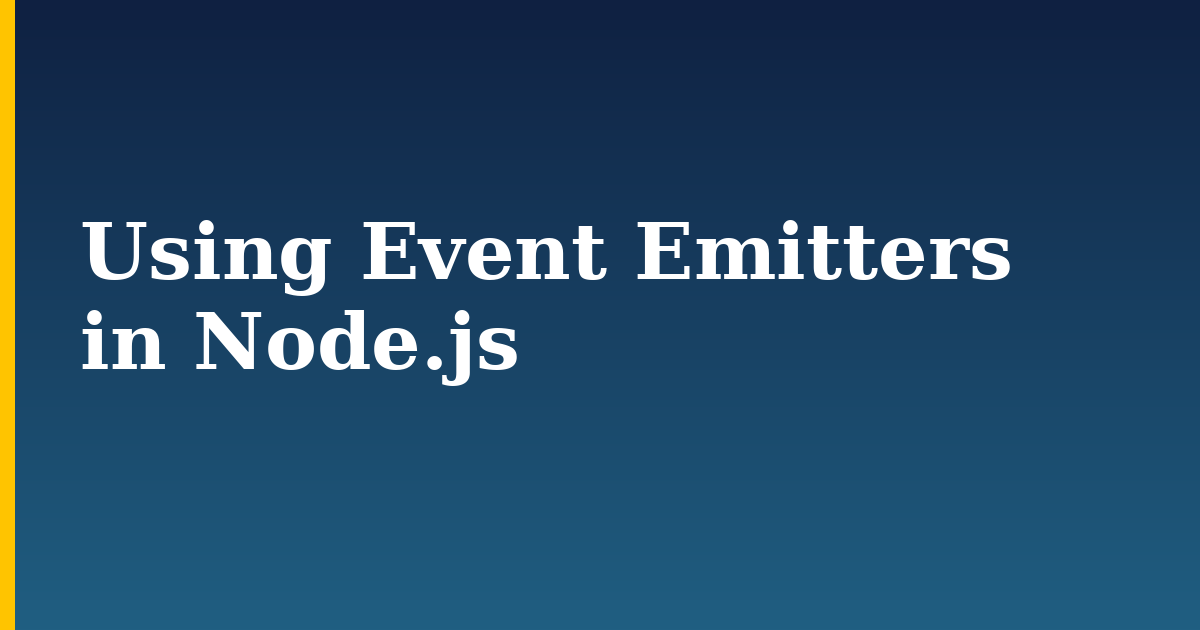 Using Event Emitters in Node.js — step-by-step Javascript tutorial on Progressive Robot
