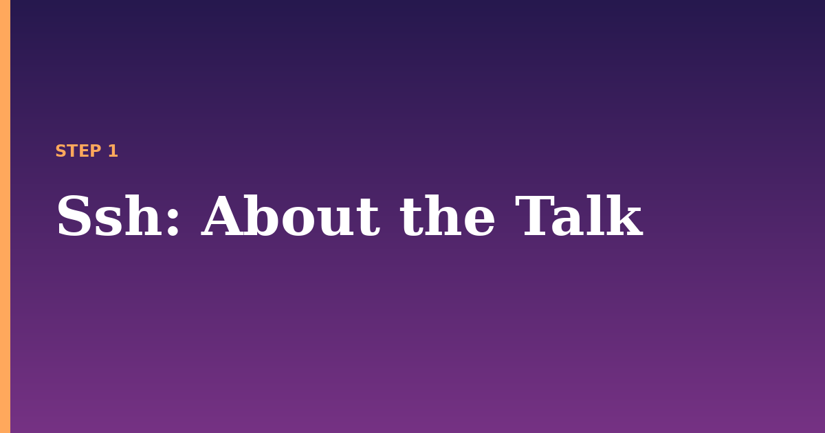 ssh illustration for: About the Talk