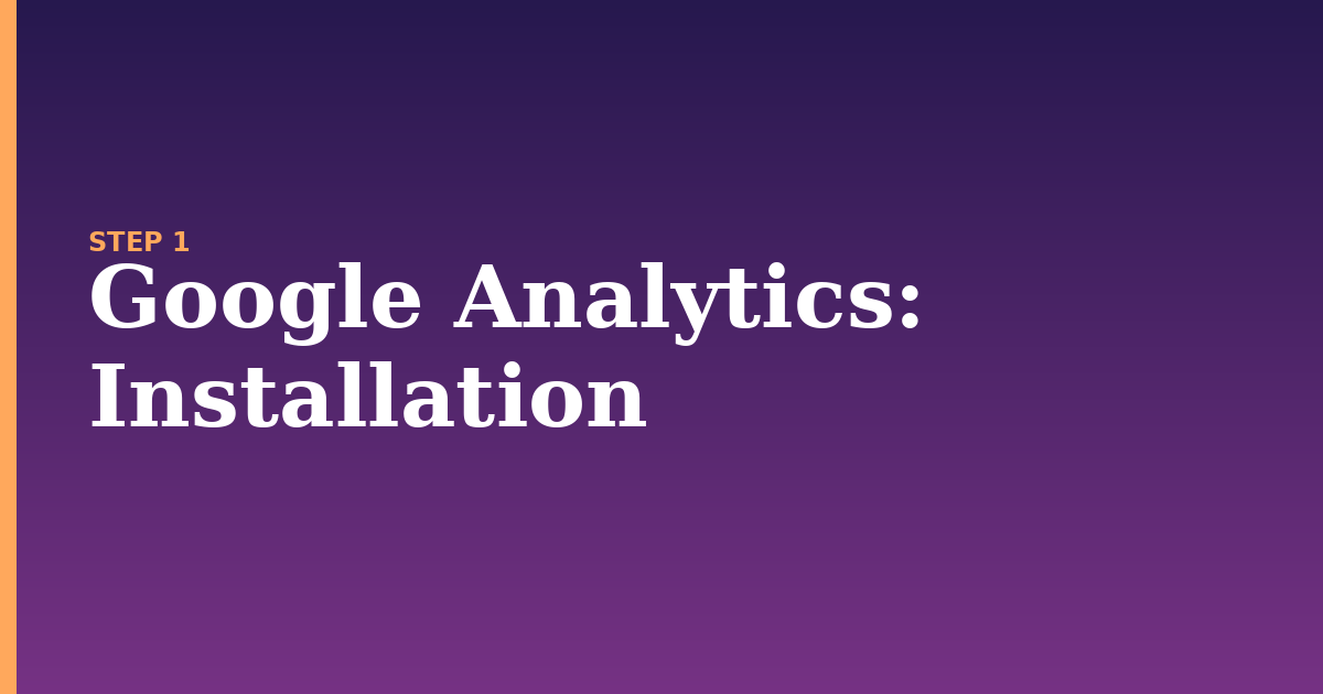 google analytics illustration for: Installation