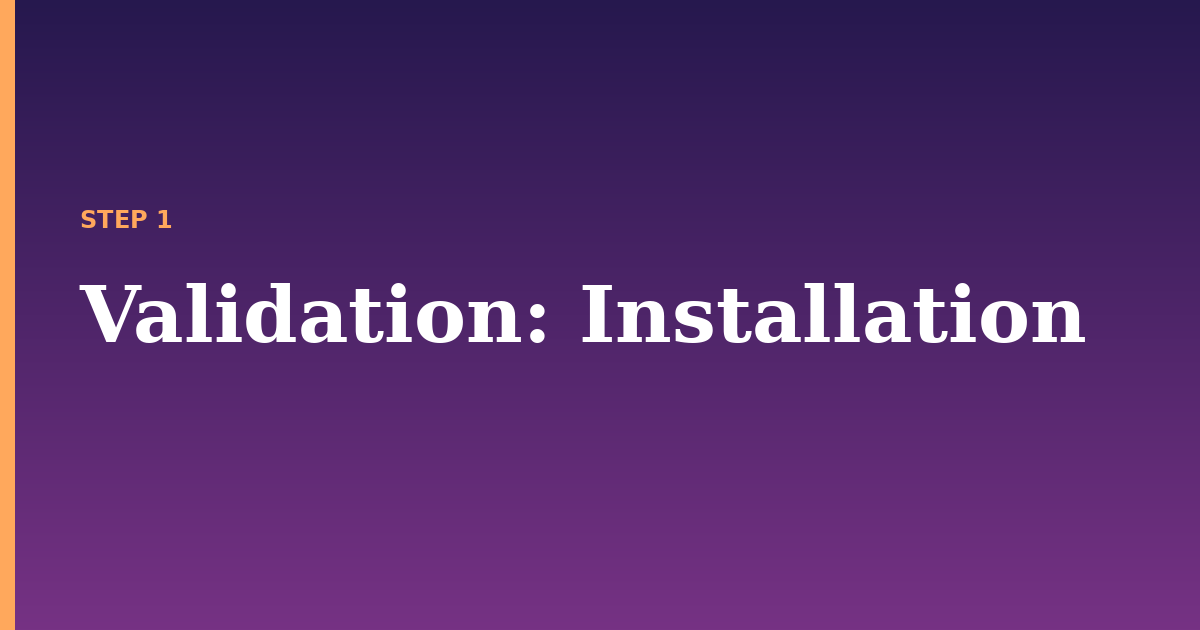 validation illustration for: Installation