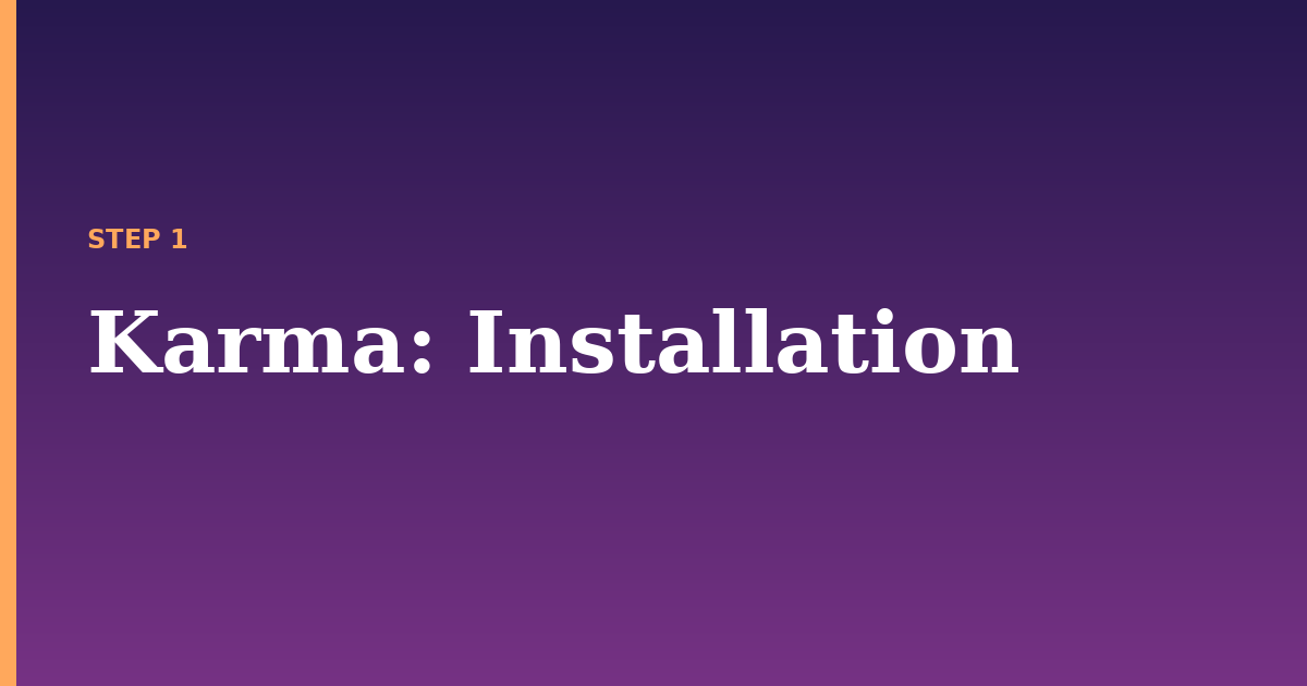 karma illustration for: Installation