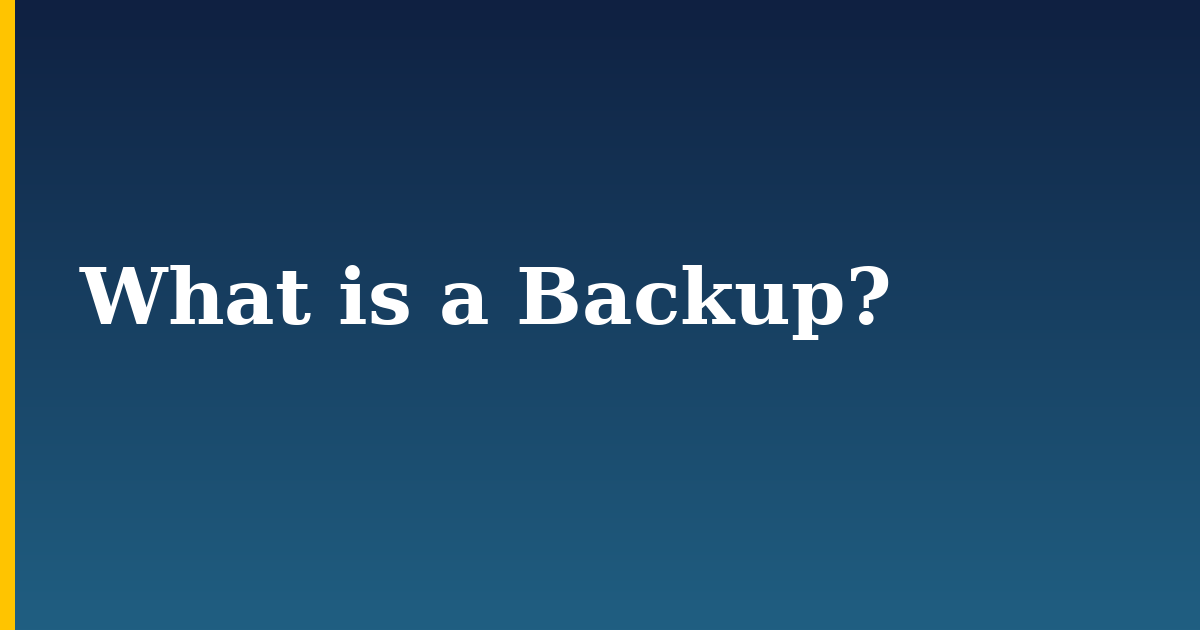 What is a Backup?